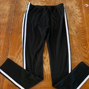 Black Kids Leggings with White Stripes